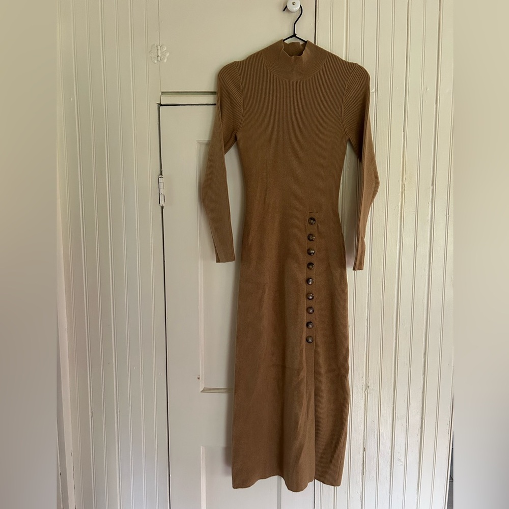 Sézane camel colored dress